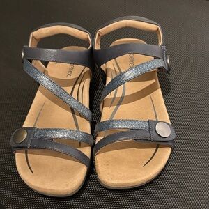 Aetrex sandals navy with sparkle